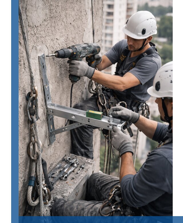 Установка кронштейнов кондиционера и крепежа в Краснокаменске