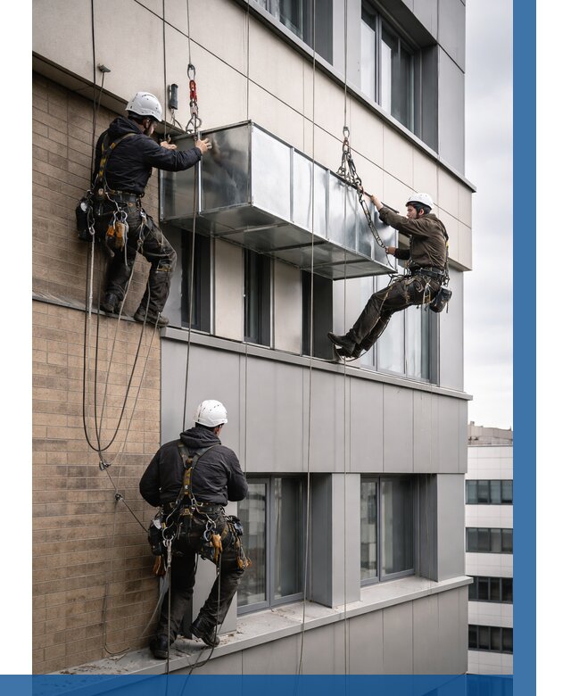 Монтаж воздуховодов на фасаде в Краснокаменске от 1533 р. | ВЫСОТНИК-Ксн