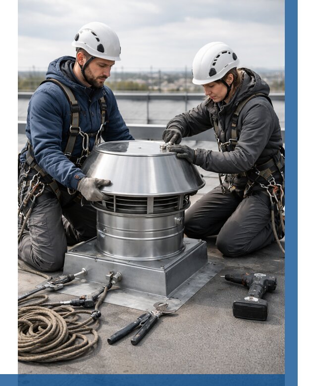 Установка дефлекторов на кровле в Краснокаменске от 4599 р. | ВЫСОТНИК-Ксн