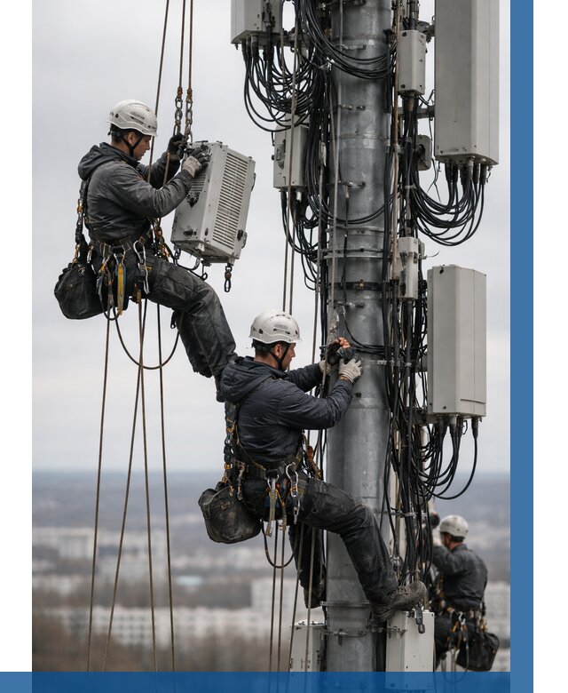 Монтаж оборудования связи на мачте в Краснокаменске от 7666 р. | ВЫСОТНИК-Ксн