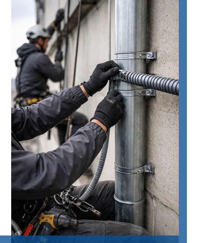 Монтаж гофры для кабеля в Краснокаменске от 307 р. | ВЫСОТНИК-Ксн