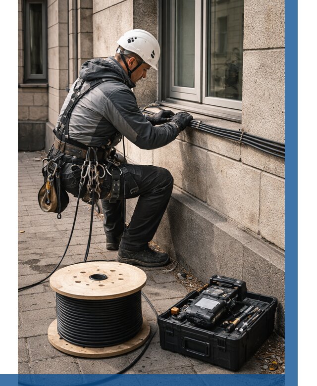 Прокладка оптоволоконного кабеля в Краснокаменске от 818 р. | ВЫСОТНИК-Ксн