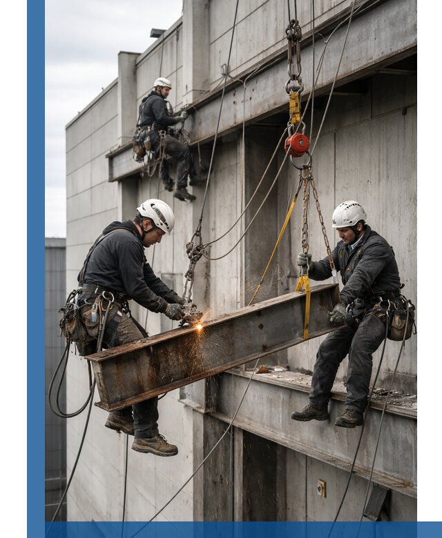 Демонтаж металлоконструкций на высоте в Краснокаменске под ключ