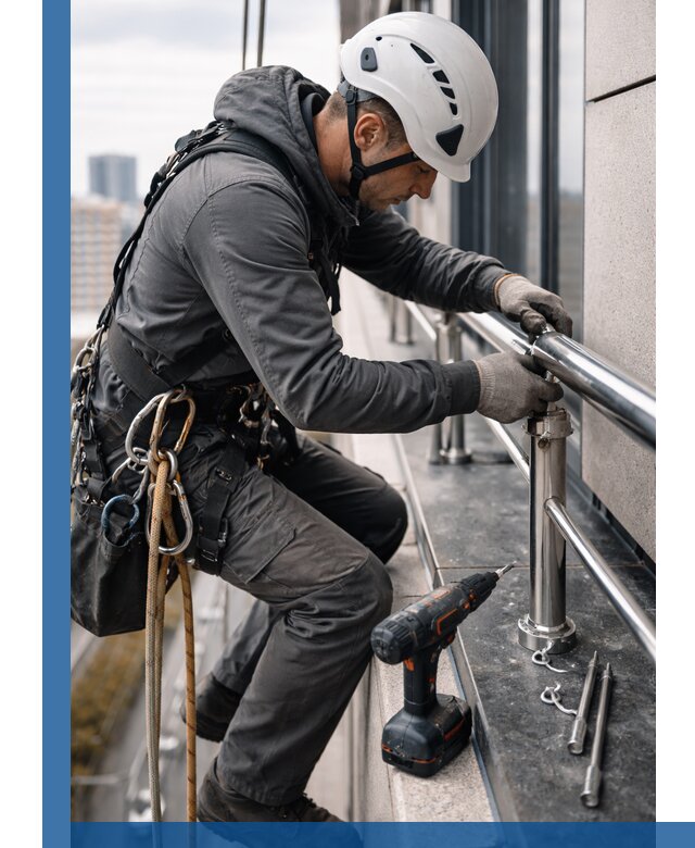 Монтаж ограждений на высоте в Краснокаменске для зданий и конструкций