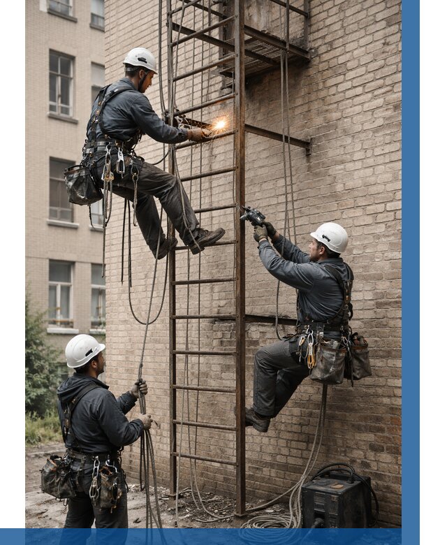 Ремонт пожарной лестницы в Краснокаменске от 7666 р. | ВЫСОТНИК-Ксн