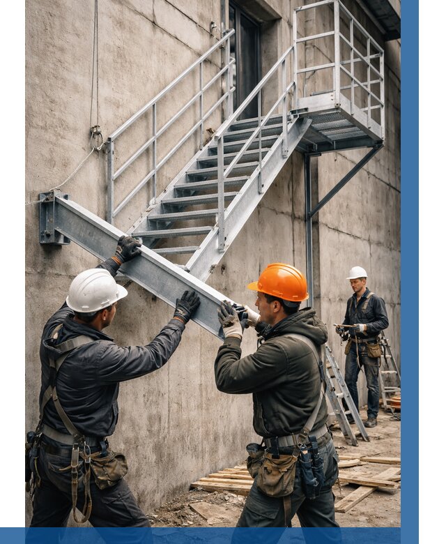 Монтаж металлических лестниц в Краснокаменске от 15332 р. | ВЫСОТНИК-Ксн