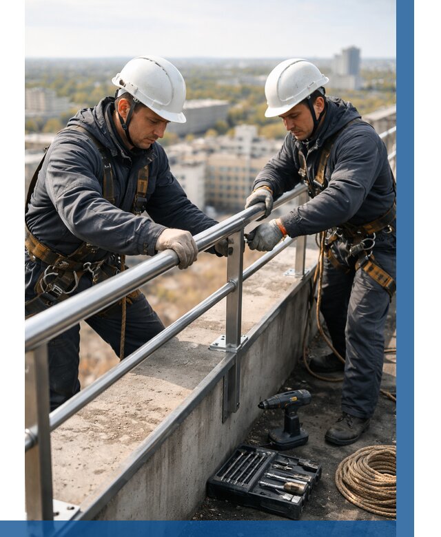 Монтаж перил на высоте в Краснокаменске от 2555 р. | ВЫСОТНИК-Ксн