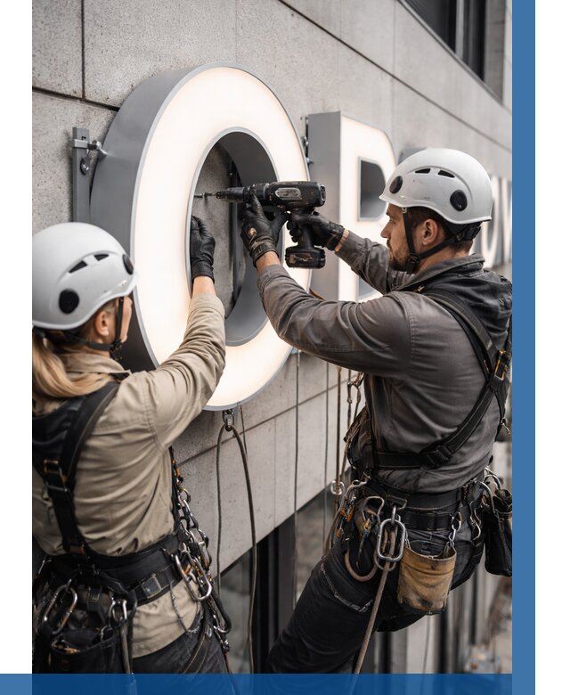 Монтаж световых букв в Краснокаменске от 3066 р. под ключ ВЫСОТНИК-Ксн