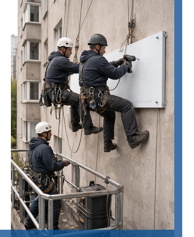 Монтаж табличек и указателей в Краснокаменске от 3577 р. | ВЫСОТНИК-Ксн