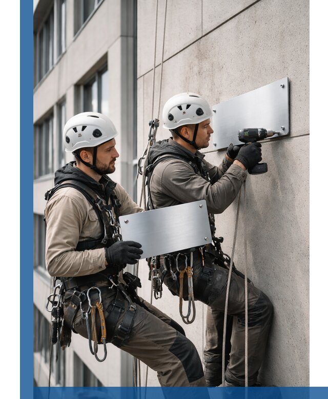 Монтаж табличек и указателей в Краснокаменске для зданий и сооружений