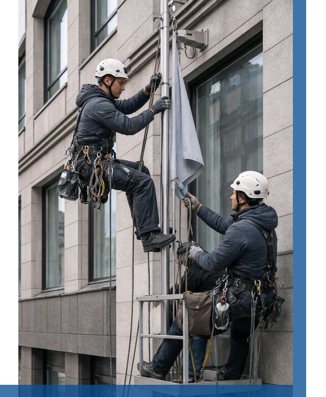 Установка флагов на фасаде в Краснокаменске от 4599 р. | ВЫСОТНИК-Ксн