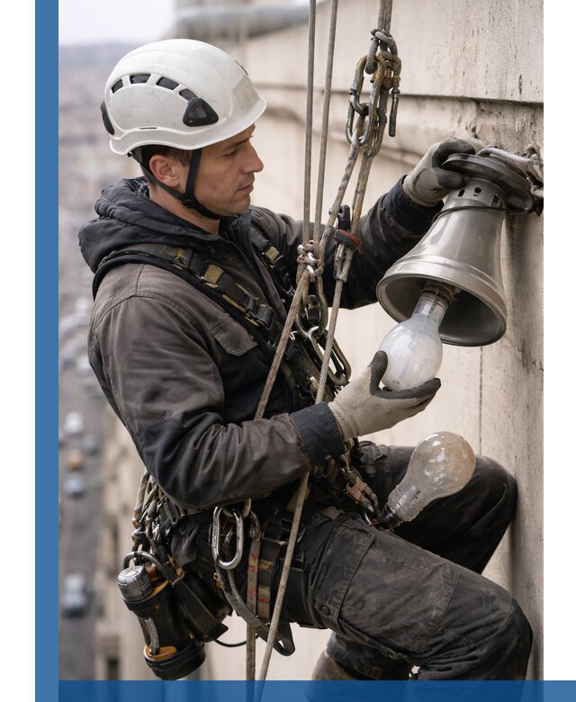 Замена ламп на высоте в Краснокаменске профессионально и быстро