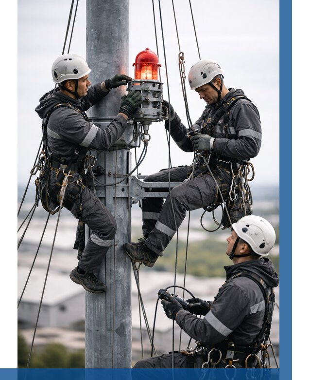 Монтаж заградительных огней в Краснокаменске от 8688 р. | ВЫСОТНИК-Ксн