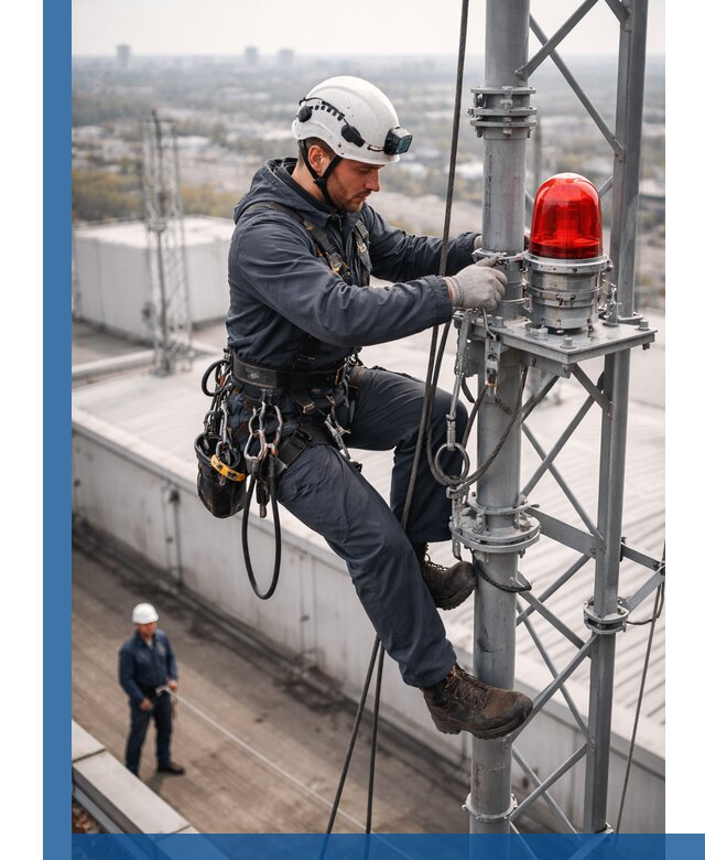 Монтаж заградительных огней и обслуживание объектов в Краснокаменске