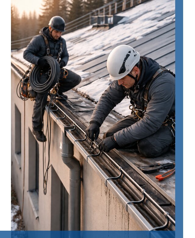 Монтаж греющего кабеля на кровле в Краснокаменске от 460 р. | ВЫСОТНИК-Ксн