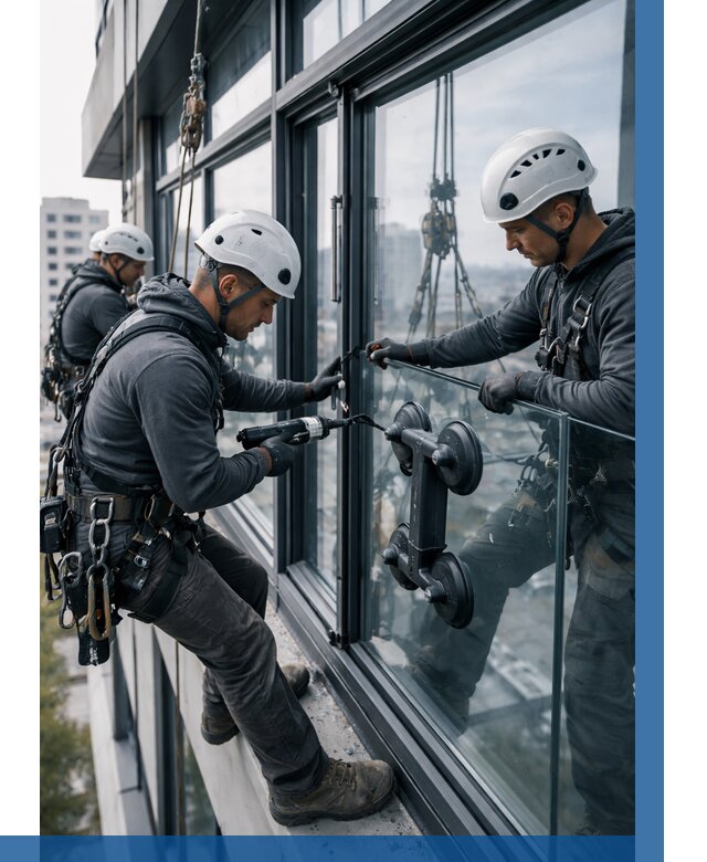 Витражное остекление зданий в Краснокаменске от 3577 р. | ВЫСОТНИК-Ксн