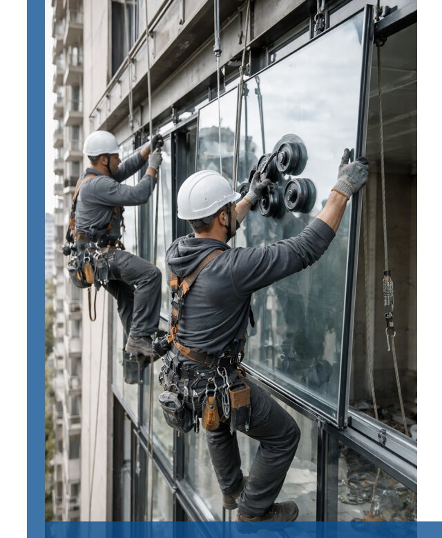 Витражное остекление фасадов и лоджий в Краснокаменске под ключ