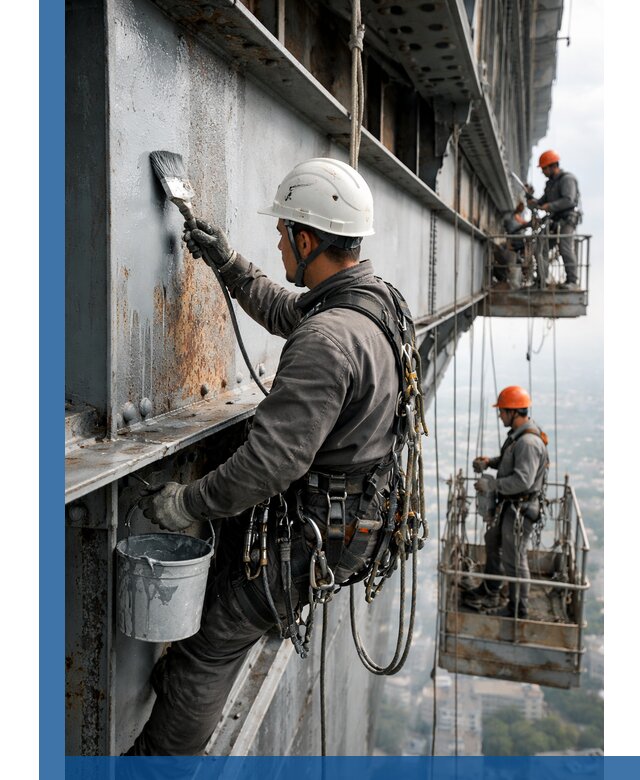 Покраска металлоконструкций на высоте в Краснокаменске профессионально