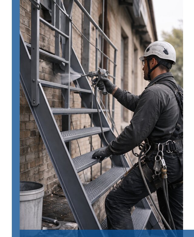 Покраска и антикоррозионная защита пожарных лестниц в Краснокаменске