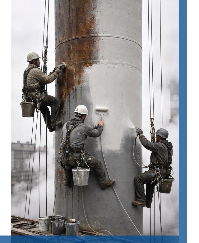 Покраска дымовых труб в Краснокаменске от 8688 р. | ВЫСОТНИК-Ксн