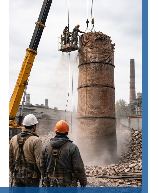 Демонтаж дымовой трубы в Краснокаменске от 91989 р. | ВЫСОТНИК-Ксн, смета