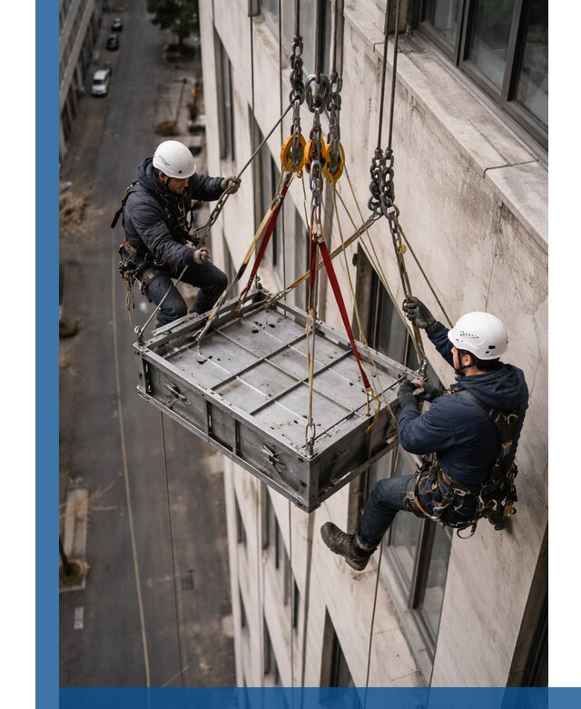 Спуск и подъем грузов по фасаду в Краснокаменске для зданий