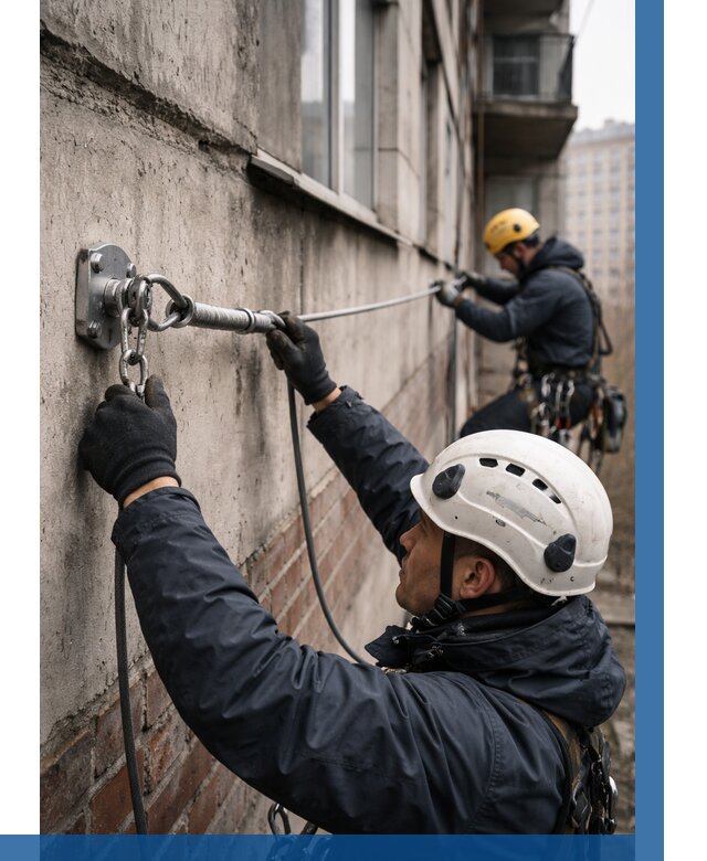 Монтаж анкерных линий в Краснокаменске от 3066 р. | ВЫСОТНИК-Ксн