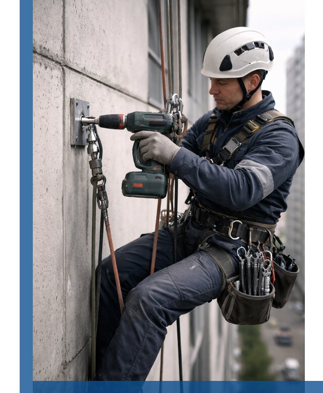 Установка анкерных точек для высотных работ в Краснокаменске