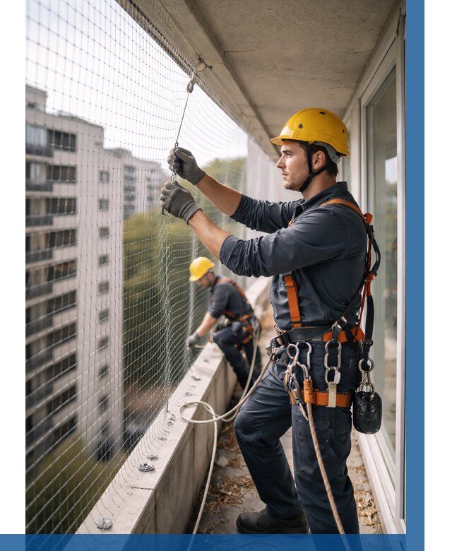 Монтаж сетки от птиц в Краснокаменске от 4599 р. | ВЫСОТНИК-Ксн