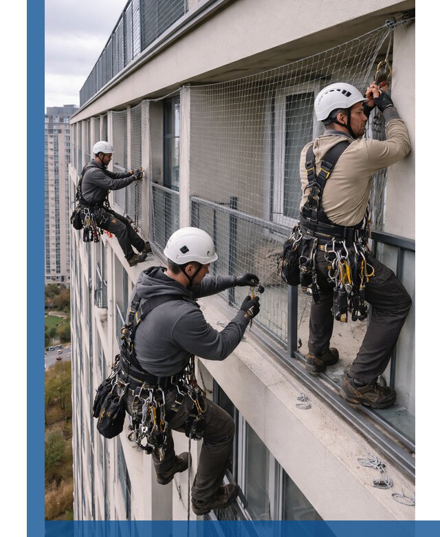 Профессиональный монтаж защитной сетки от птиц в Краснокаменске