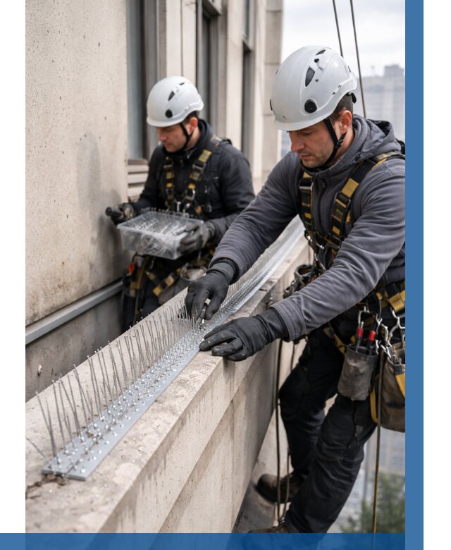 Установка шипов от птиц в Краснокаменске от 869 р. | ВЫСОТНИК-Ксн